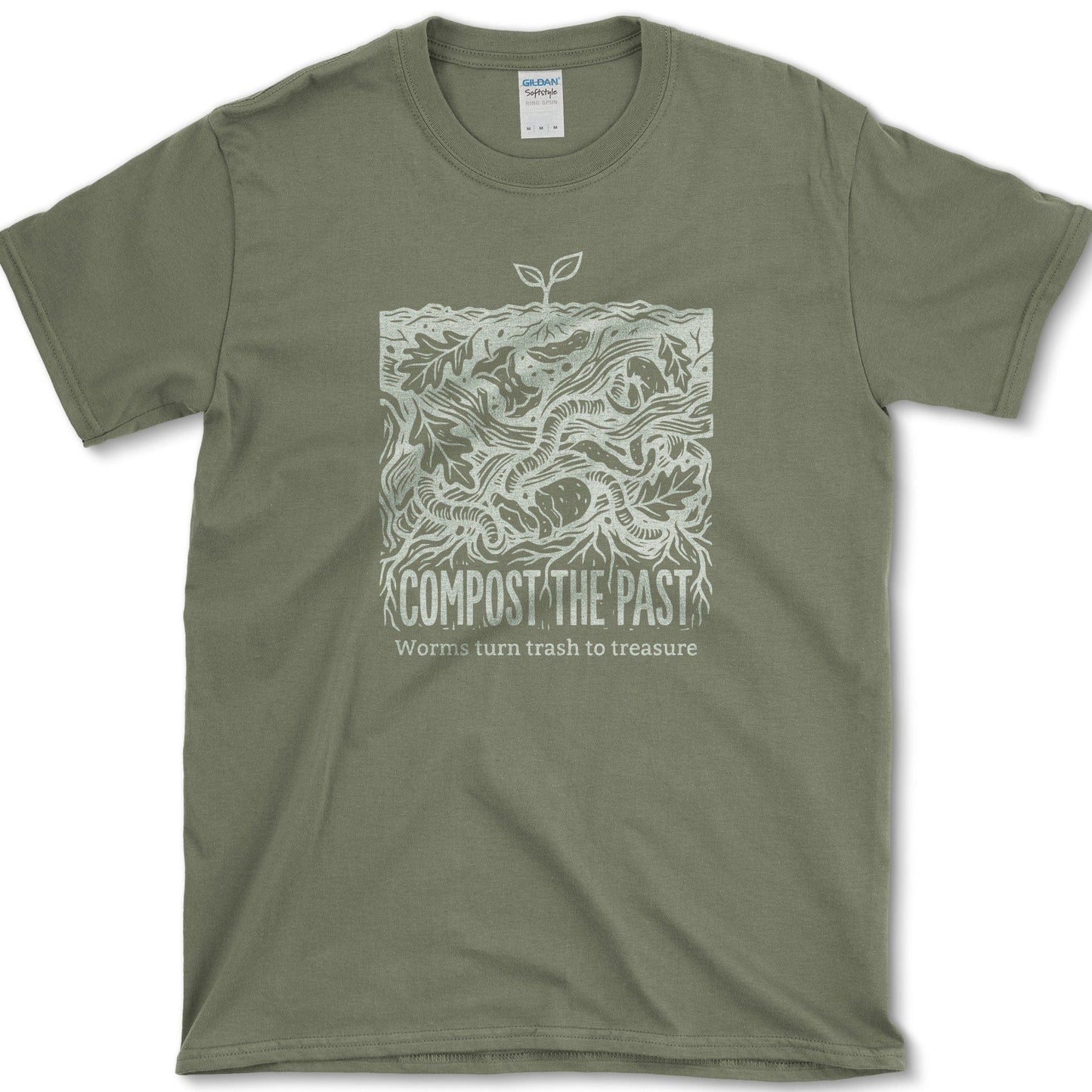 Compost The Past T-Shirt Essential Tees / S / Military Green Physical Item