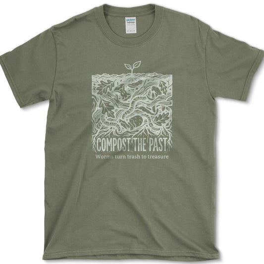Compost The Past T-Shirt Essential Tees / S / Military Green Physical Item