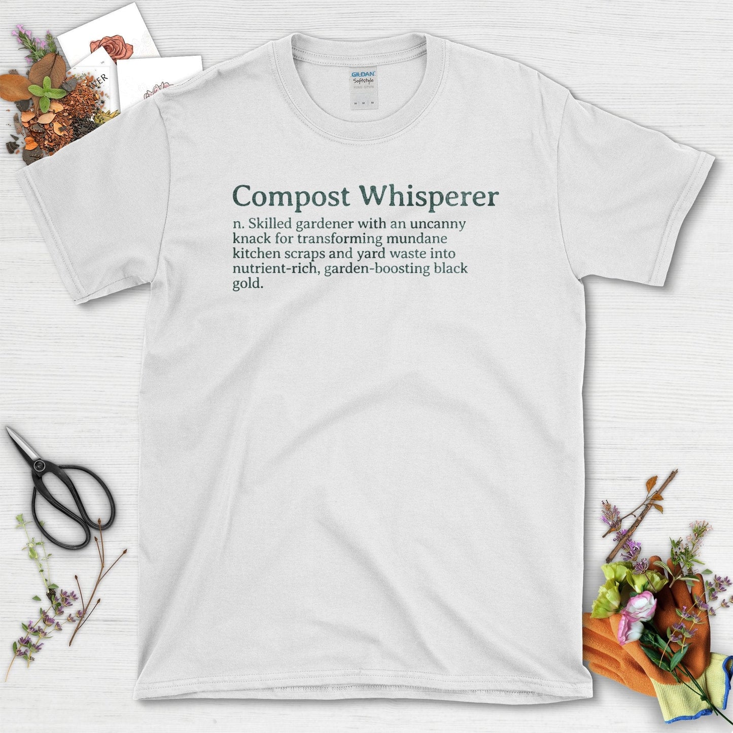 Compost Whisperer Gardening T-Shirt White / S T-Shirt