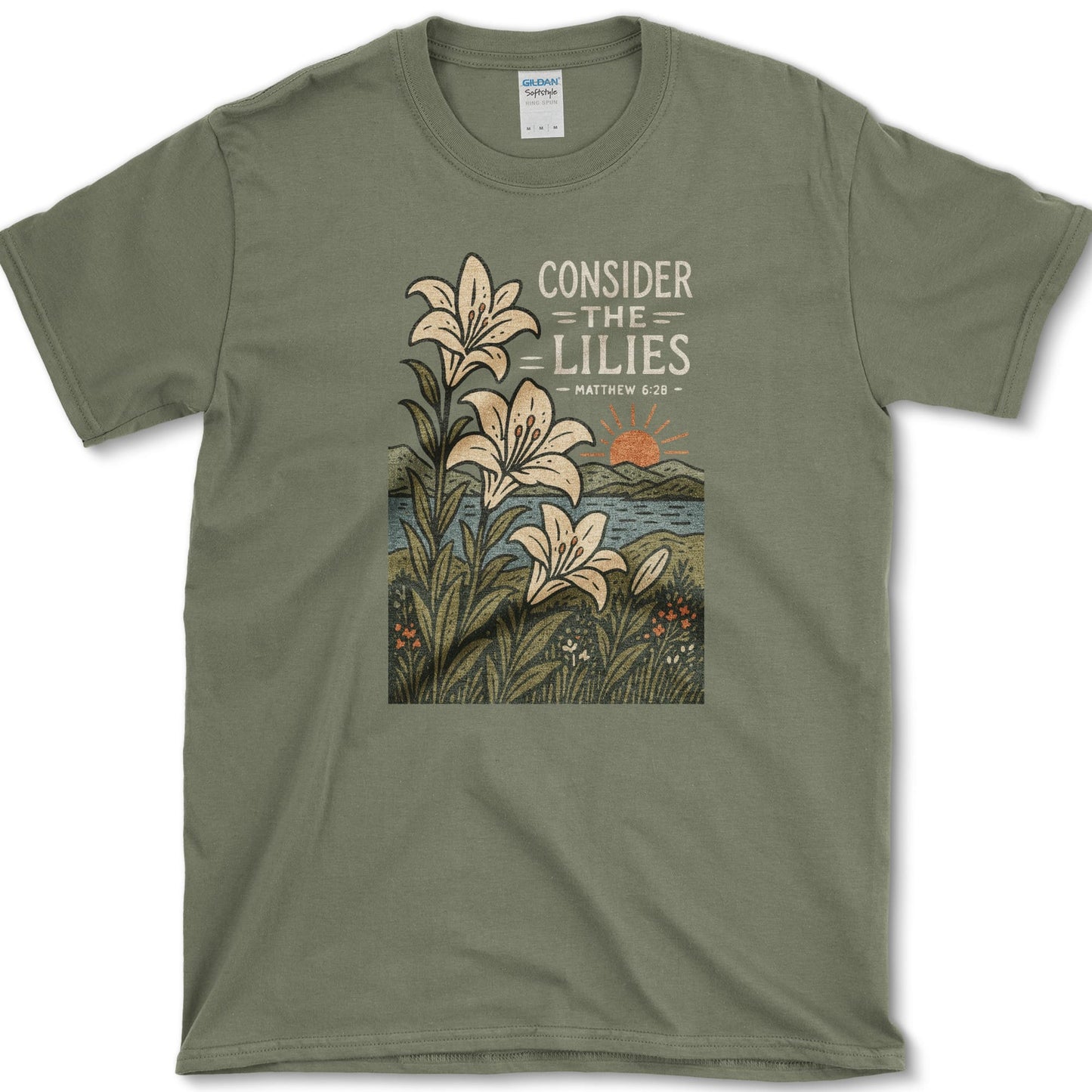 Consider Lilies T-Shirt Military Green / S Essential Tees