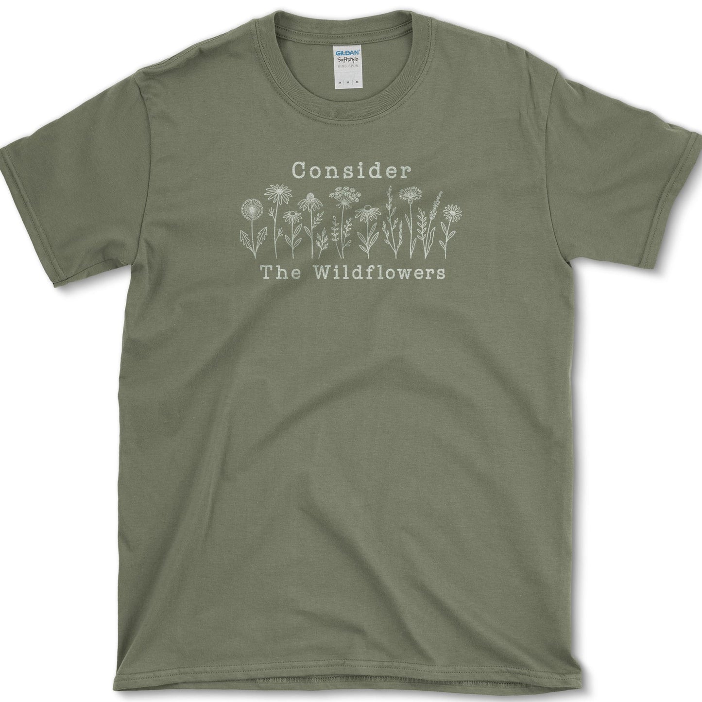 Consider Wildflowers T-Shirt S / Military Green Essential Tees