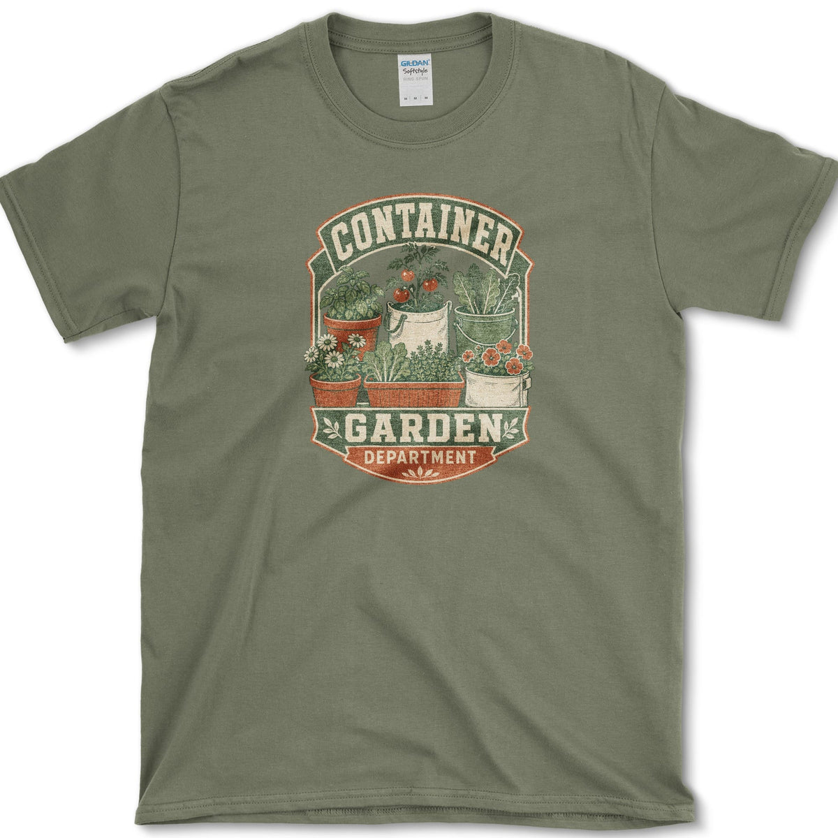 Container Garden Department T-Shirt S / Military Green Essential Tees