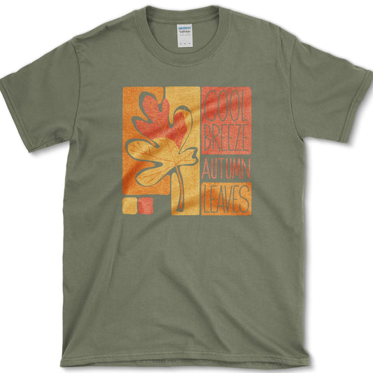 Cool Breeze Autumn Leaves T-Shirt Military Green / S Essential Tees