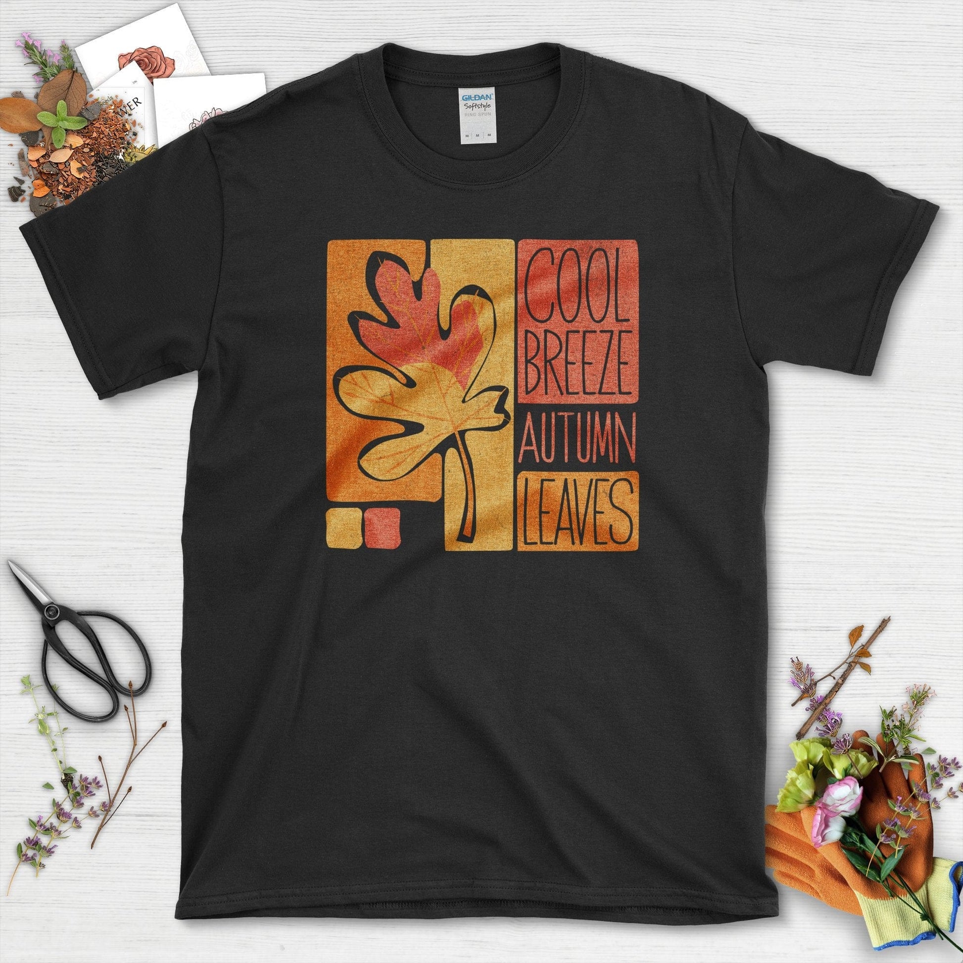 Cool Breeze Autumn Leaves T-Shirt T-Shirts / S / Black Physical Item