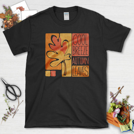 Cool Breeze Autumn Leaves T-Shirt T-Shirts / S / Black Physical Item