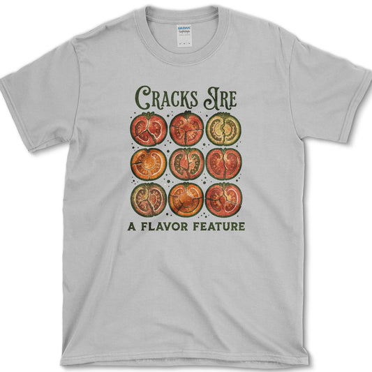Cracks Are a Flavor Feature T-Shirt S / Sport Grey Essential Tees