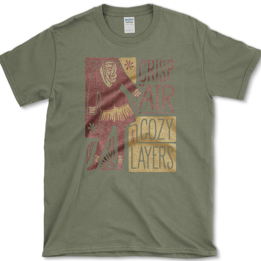 Crisp Air Cozy Layers T-Shirt Military Green / S Essential Tees