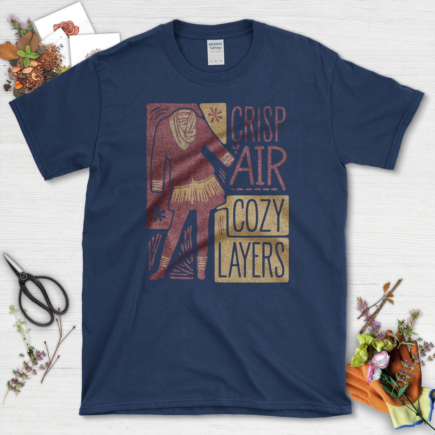 Crisp Air Cozy Layers T-Shirt T-Shirts / S / Navy Physical Item