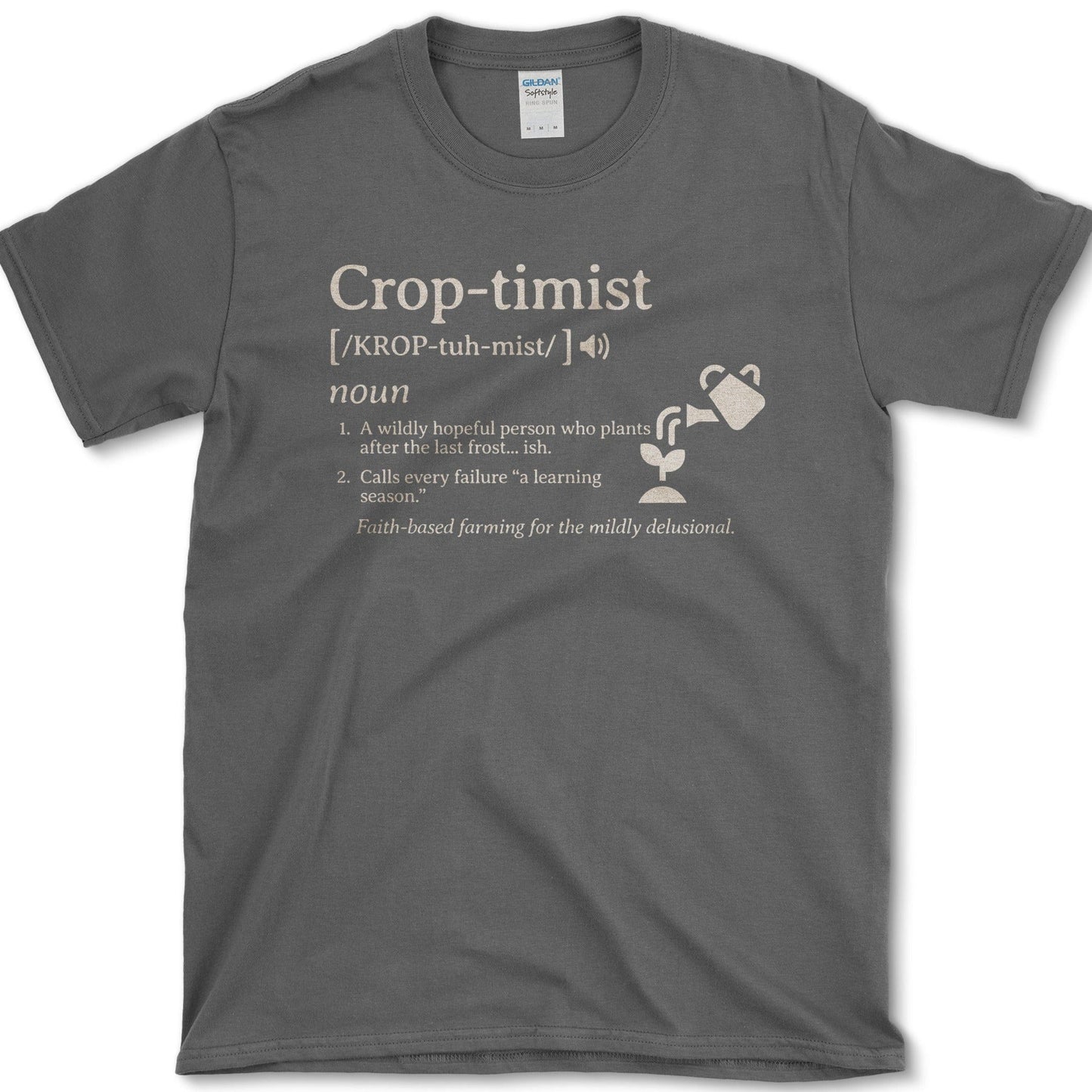 Crop-timist T-Shirt Essential Tees / S / Dark Heather Physical Item