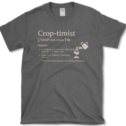 Crop-timist T-Shirt Essential Tees / S / Dark Heather Physical Item