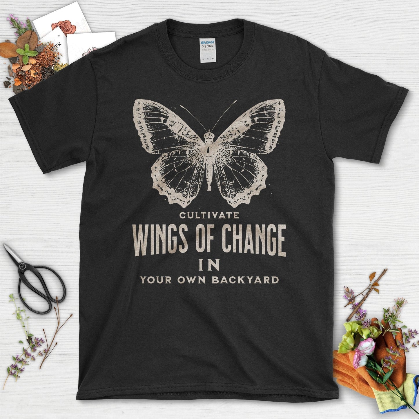 Cultivate Wings of Change in Your Own Backyard T-Shirt Black / S T-Shirt