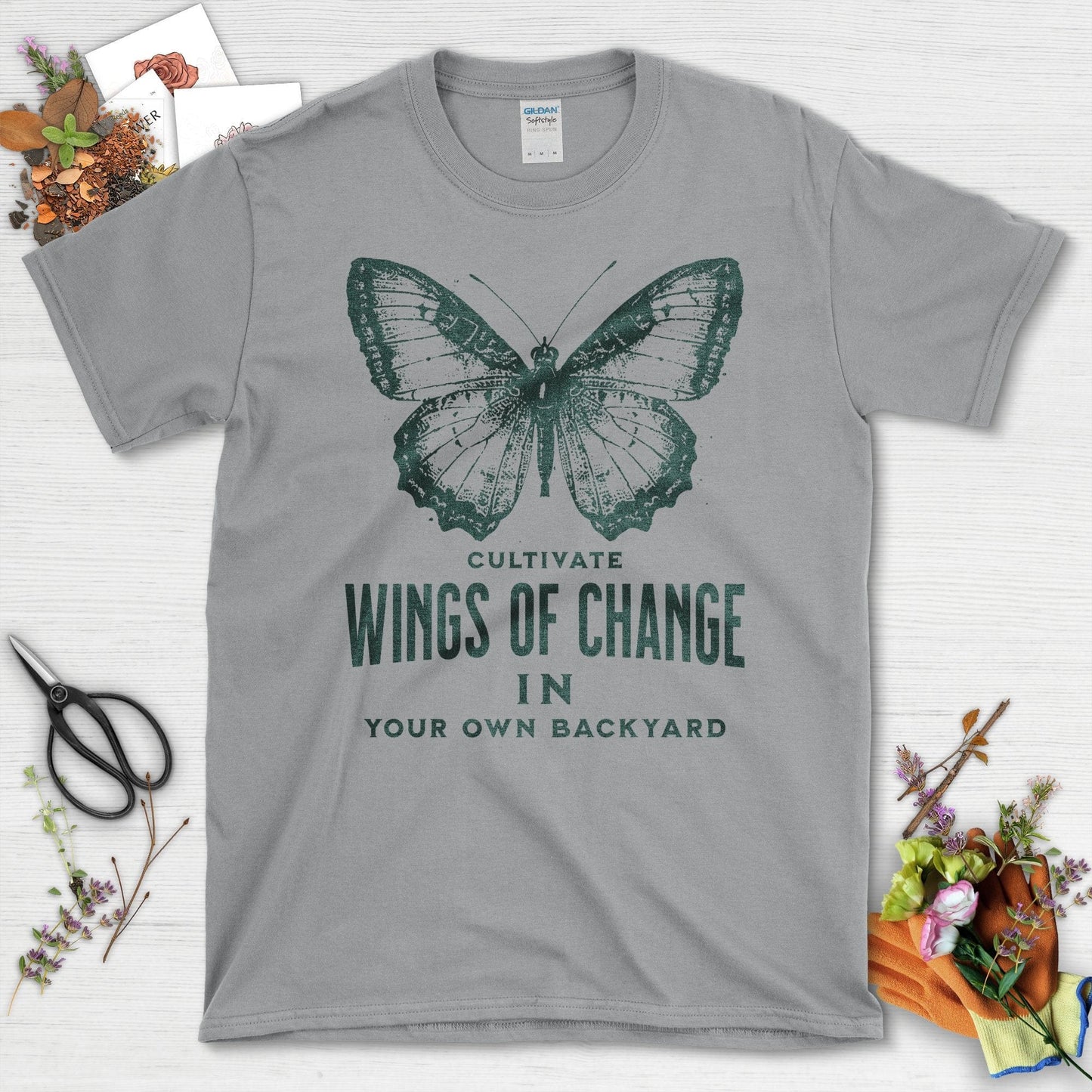 Cultivate Wings of Change in Your Own Backyard T-Shirt Sport Grey / S T-Shirt