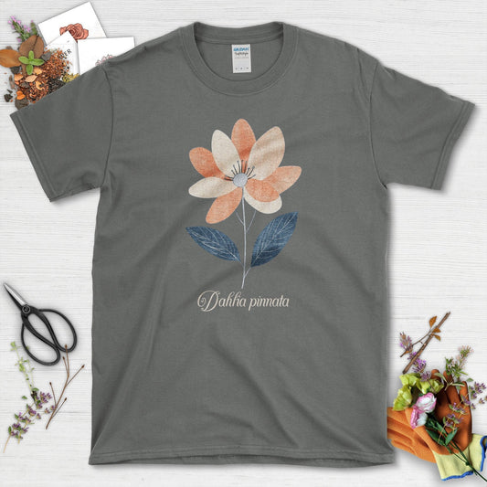 Dahlia Flower Blossom T-Shirt Charcoal / S T-Shirt