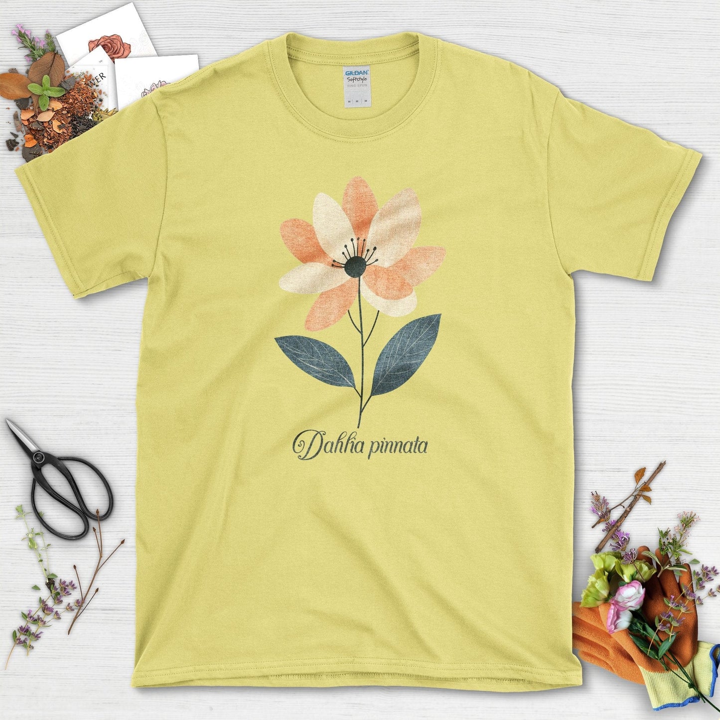 Dahlia Flower Blossom T-Shirt Cornsilk / S T-Shirt