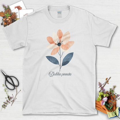 Dahlia Flower Blossom T-Shirt White / S T-Shirt