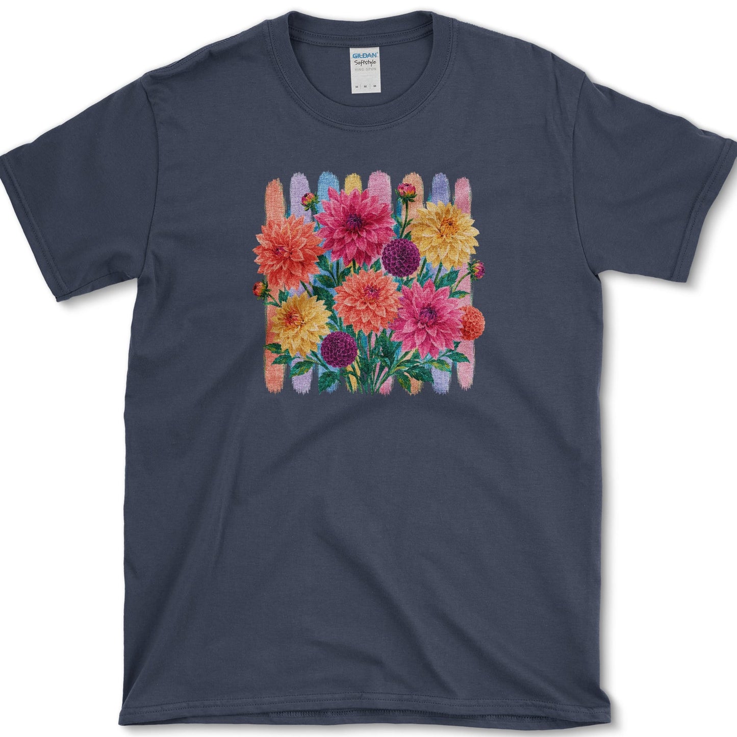 Dahlias artwork featuring dahlia and flower on a t-shirt