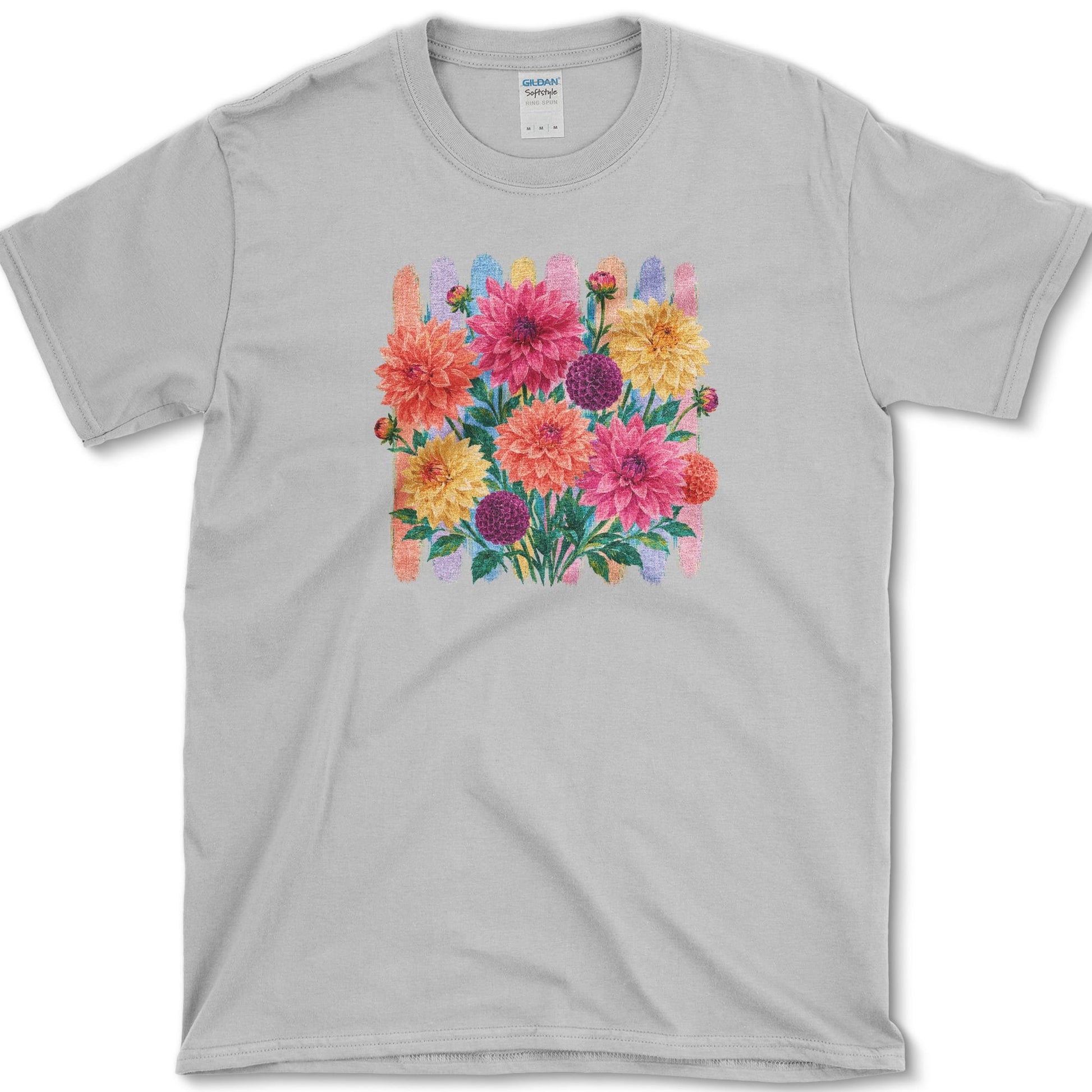 Dahlias artwork featuring dahlia and flower on a t-shirt