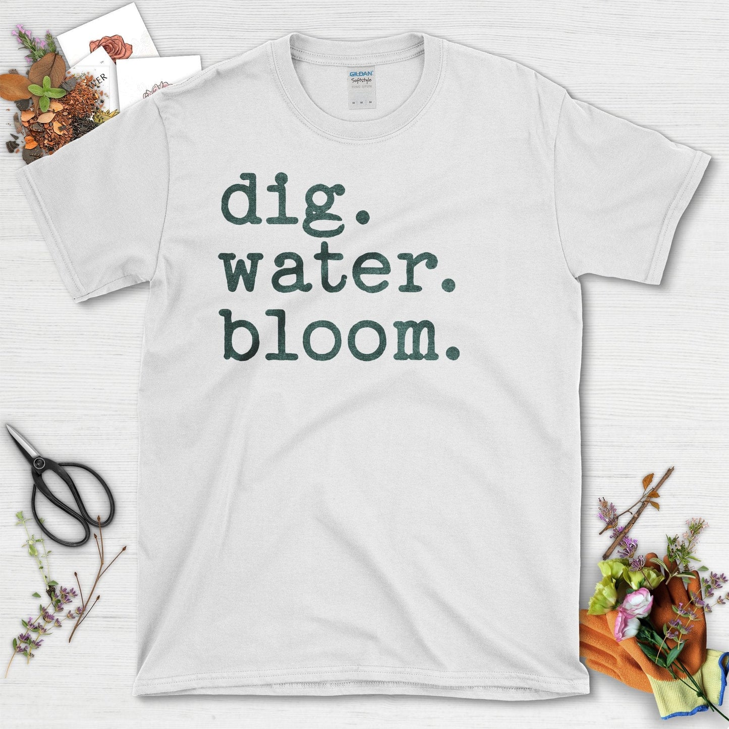 Dig Water Bloom Gardening Inspiration T-Shirt Sport Grey / S T-Shirt