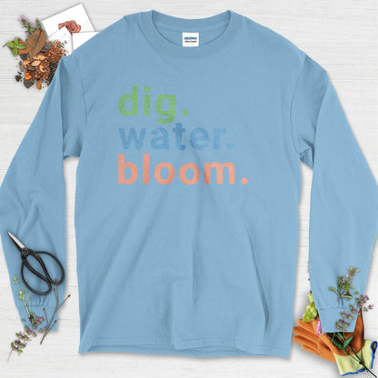 Dig Water Bloom Long Sleeve Light Blue / S Physical Item