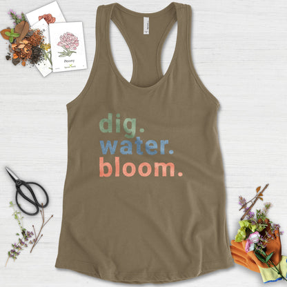 Dig Water Bloom Racerback Military Green / XS Essential Tank Tops