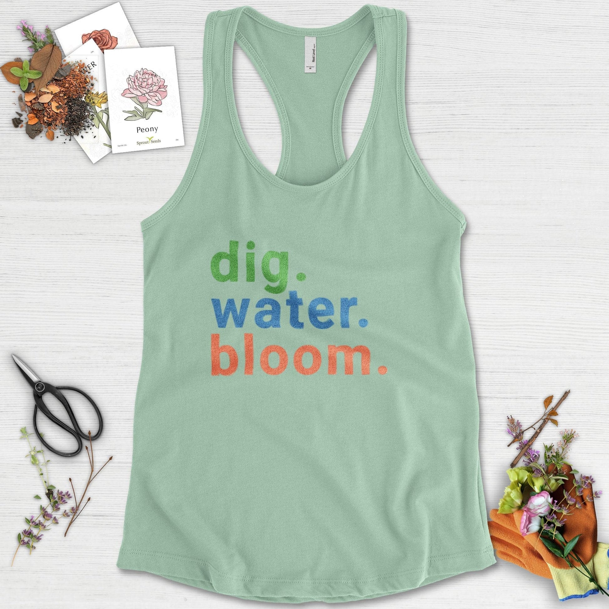 Dig Water Bloom Racerback Racerback / XS / Mint Physical Item
