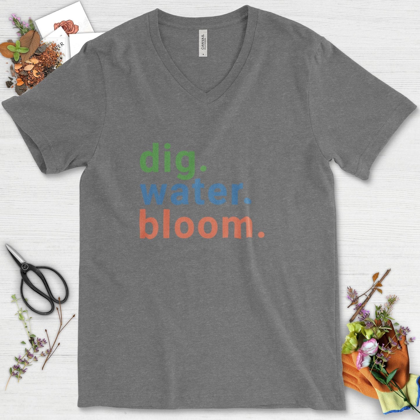 Dig Water Bloom V-Neck Deep Heather / S T-Shirt