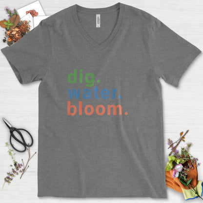 Dig Water Bloom V-Neck Deep Heather / S T-Shirt