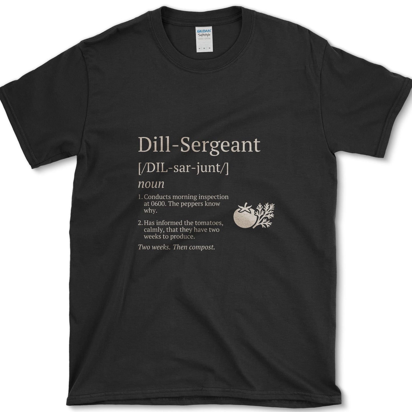 Dill Sergeant design featuring dill artwork on a t-shirt
