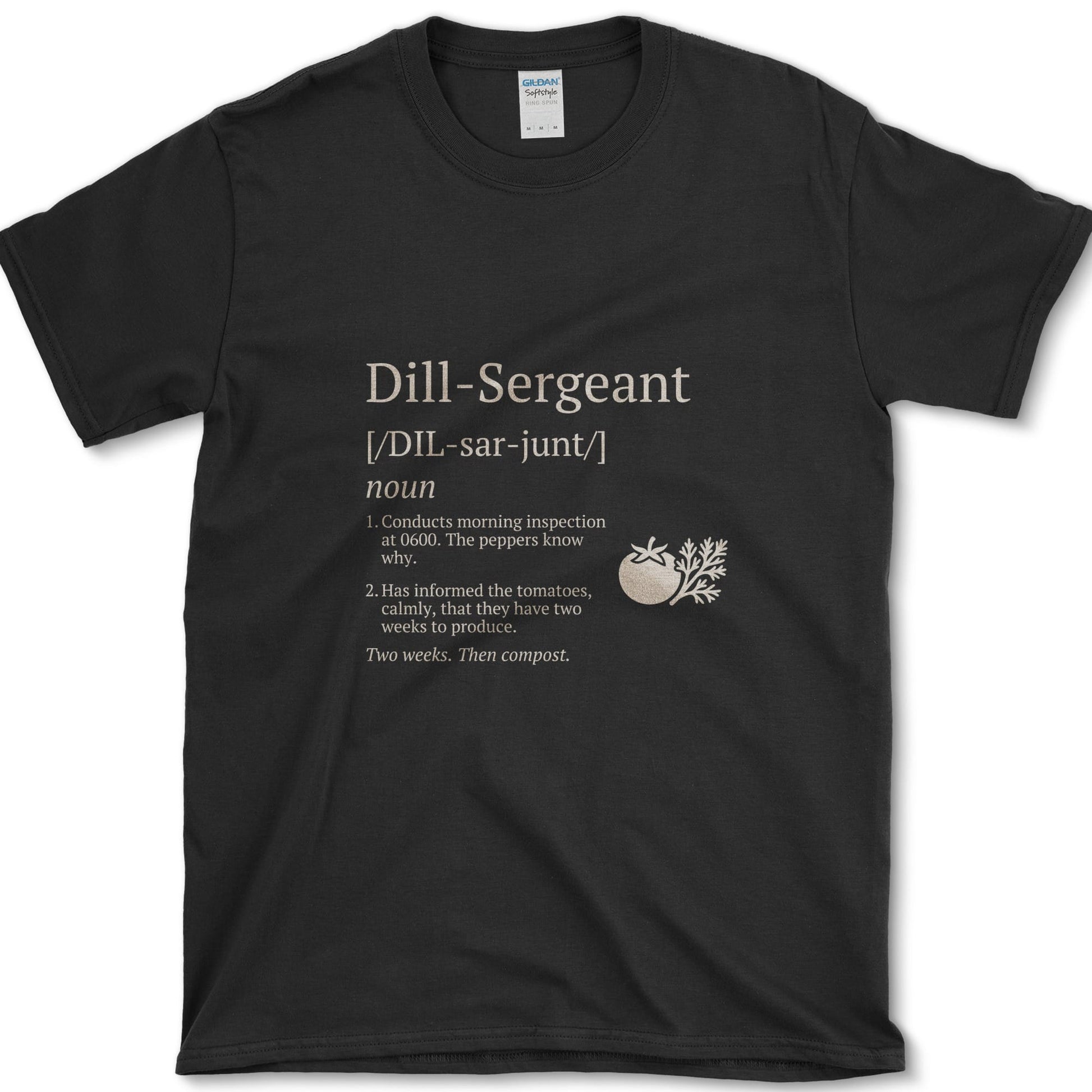 Dill Sergeant design featuring dill artwork on a t-shirt