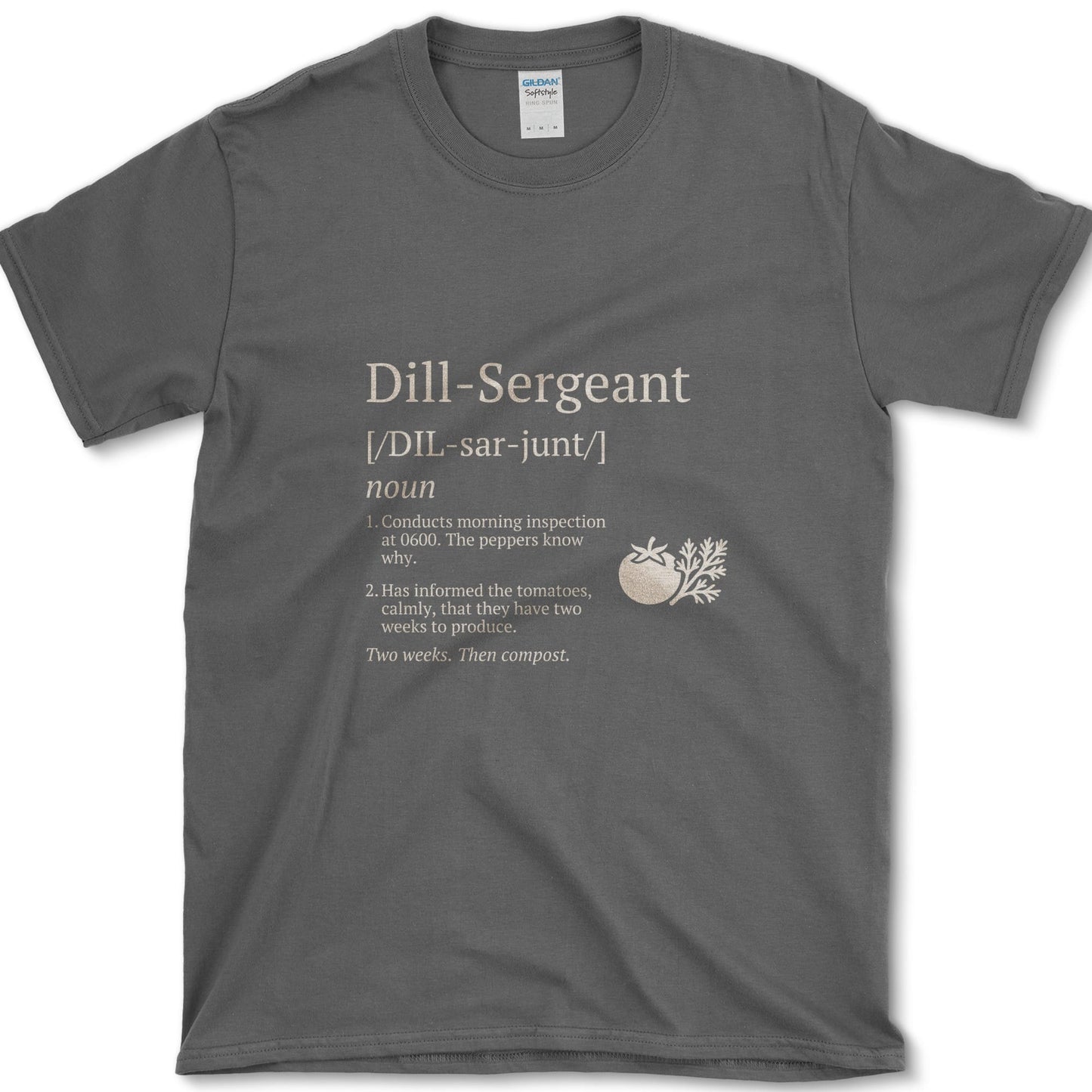 Dill Sergeant design featuring dill artwork on a t-shirt