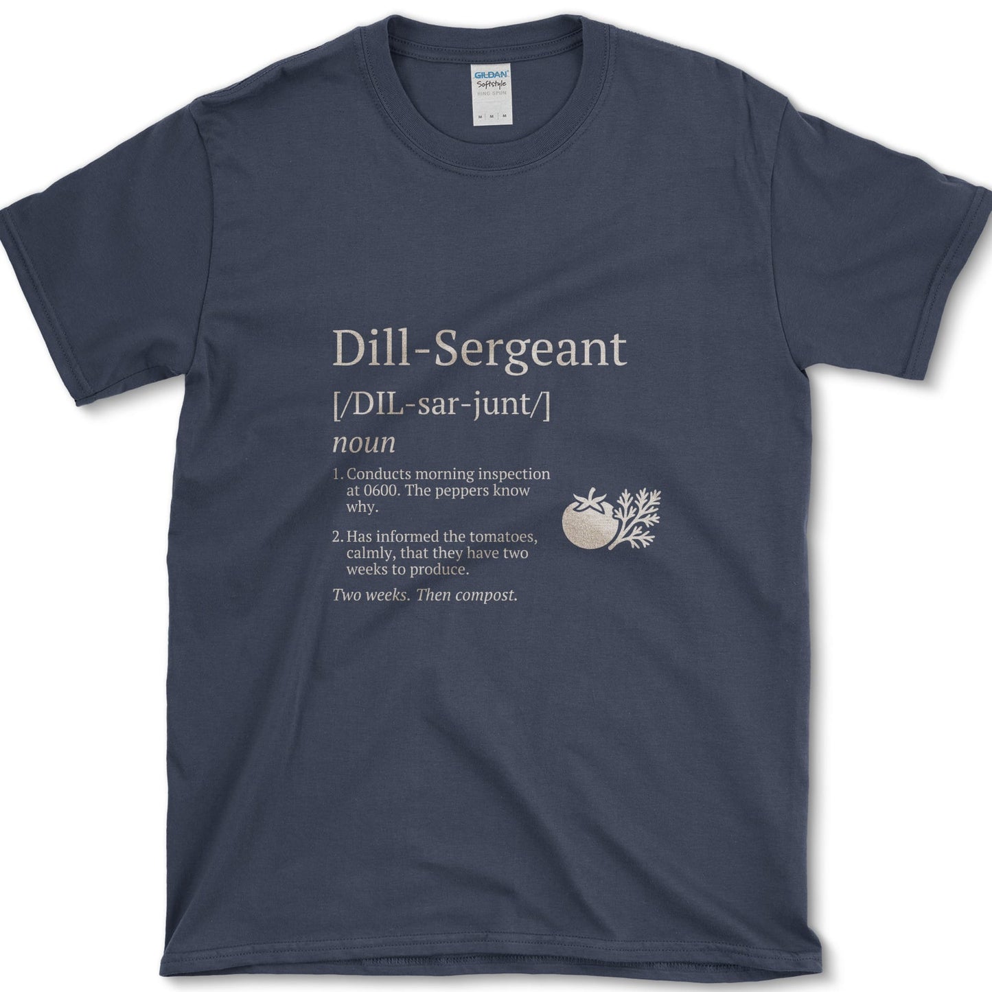 Dill Sergeant design featuring dill artwork on a t-shirt
