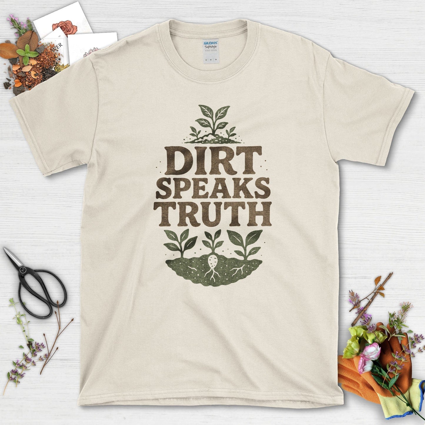 Dirt Speaks Truth T-Shirt Essential Tees / S / Natural Physical Item