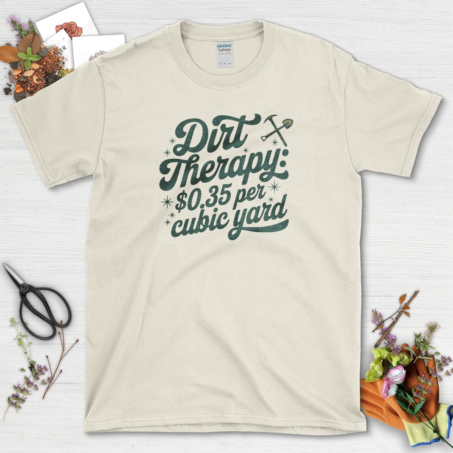 Dirt Therapy $0.35 / Yard T-Shirt Natural / S T-Shirt
