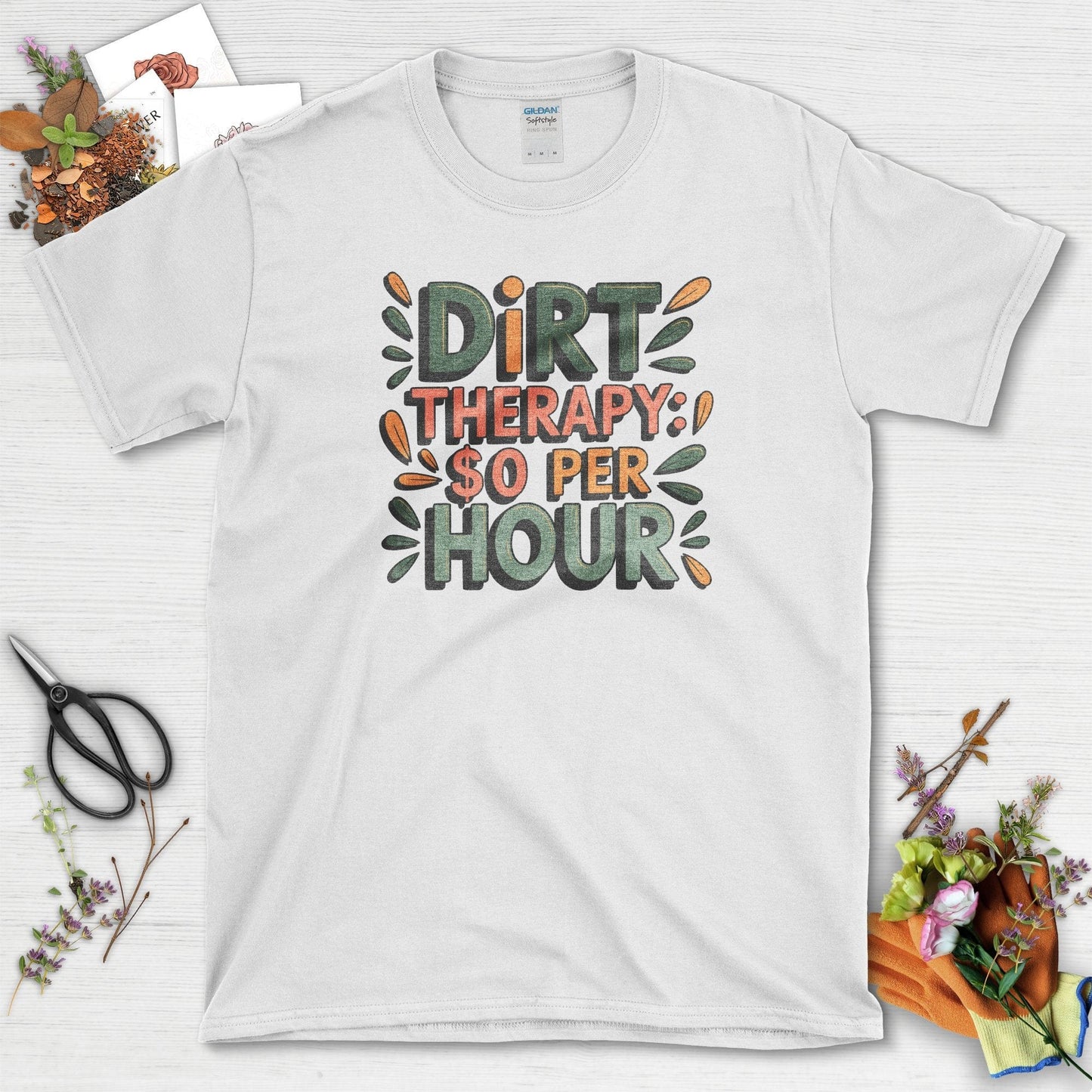 Dirt Therapy $0 / Hour T-Shirt White / S T-Shirt