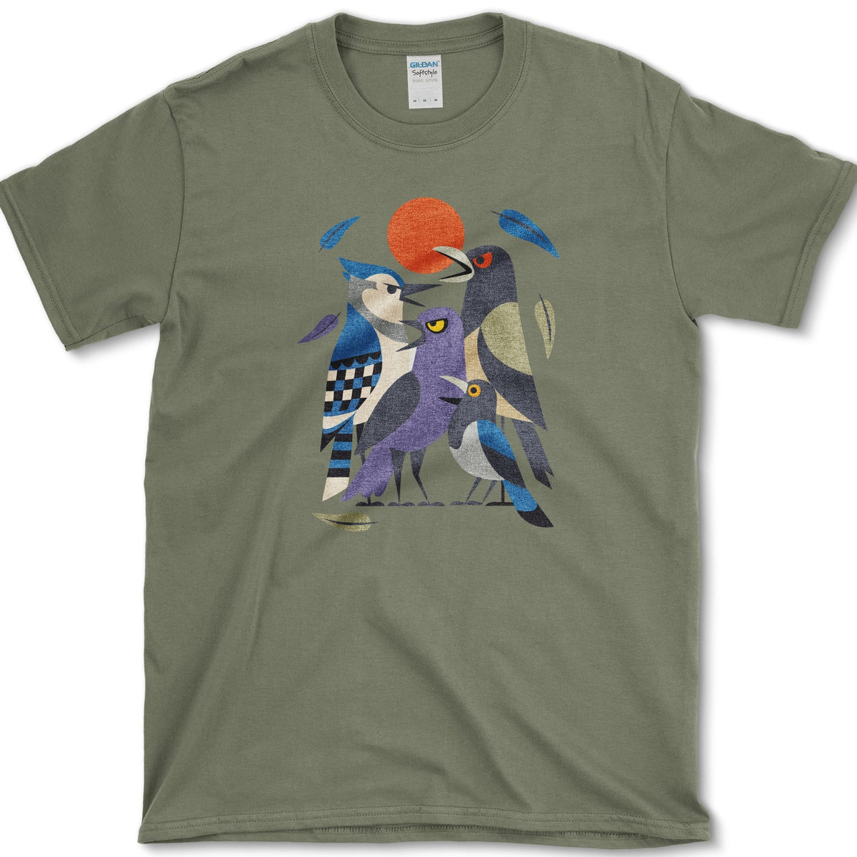 Drama Birds T-Shirt Military Green / S Essential Tees