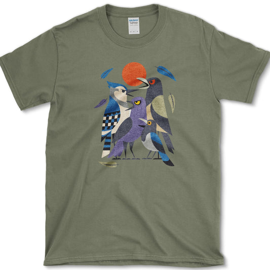Drama Birds T-Shirt Military Green / S Essential Tees
