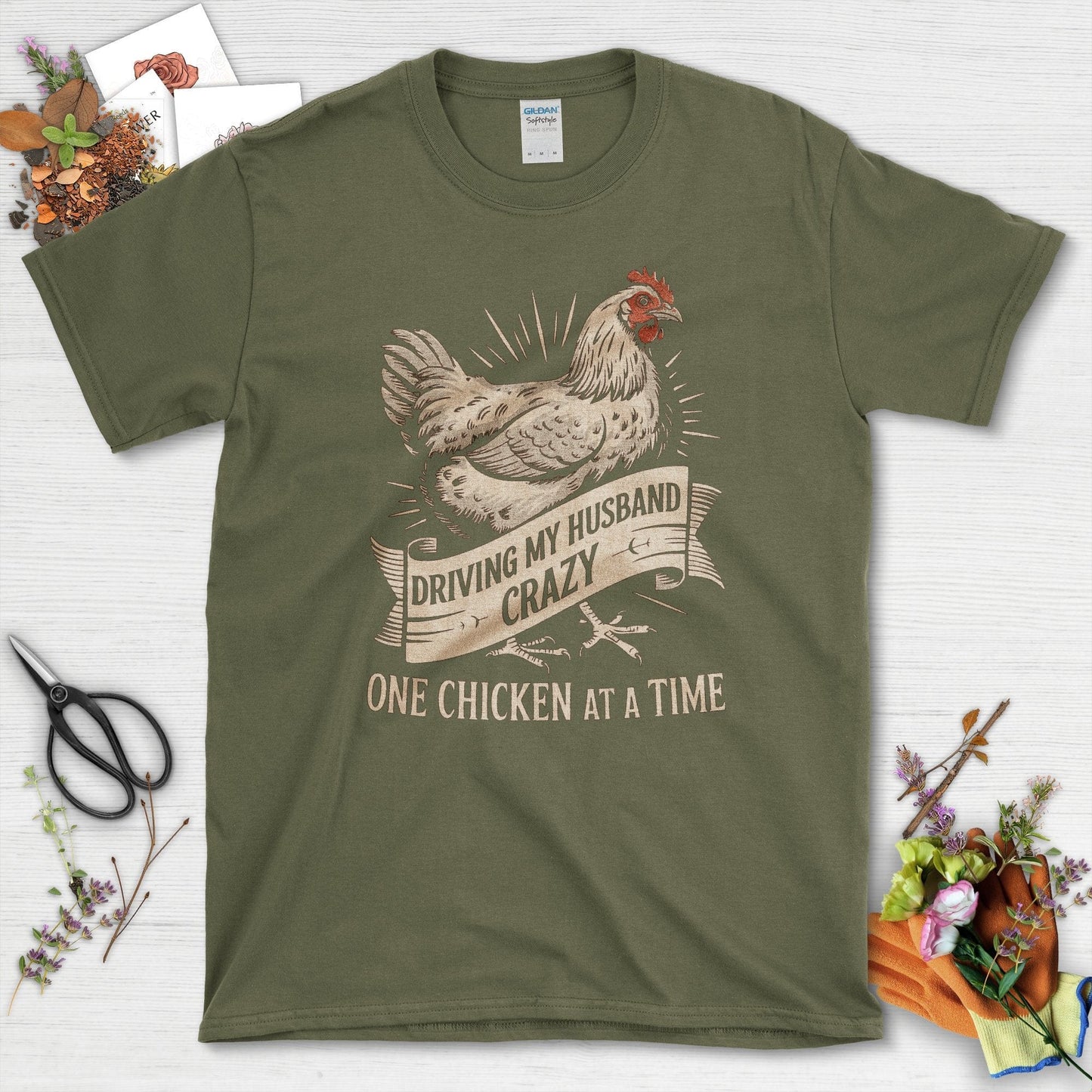 Driving My Husband Crazy T-Shirt Military Green / S T-Shirt