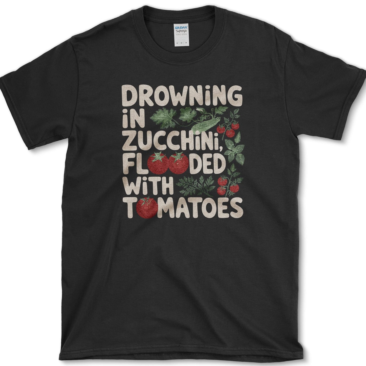 Drowning in Zucchini T-Shirt S / Black Essential Tees