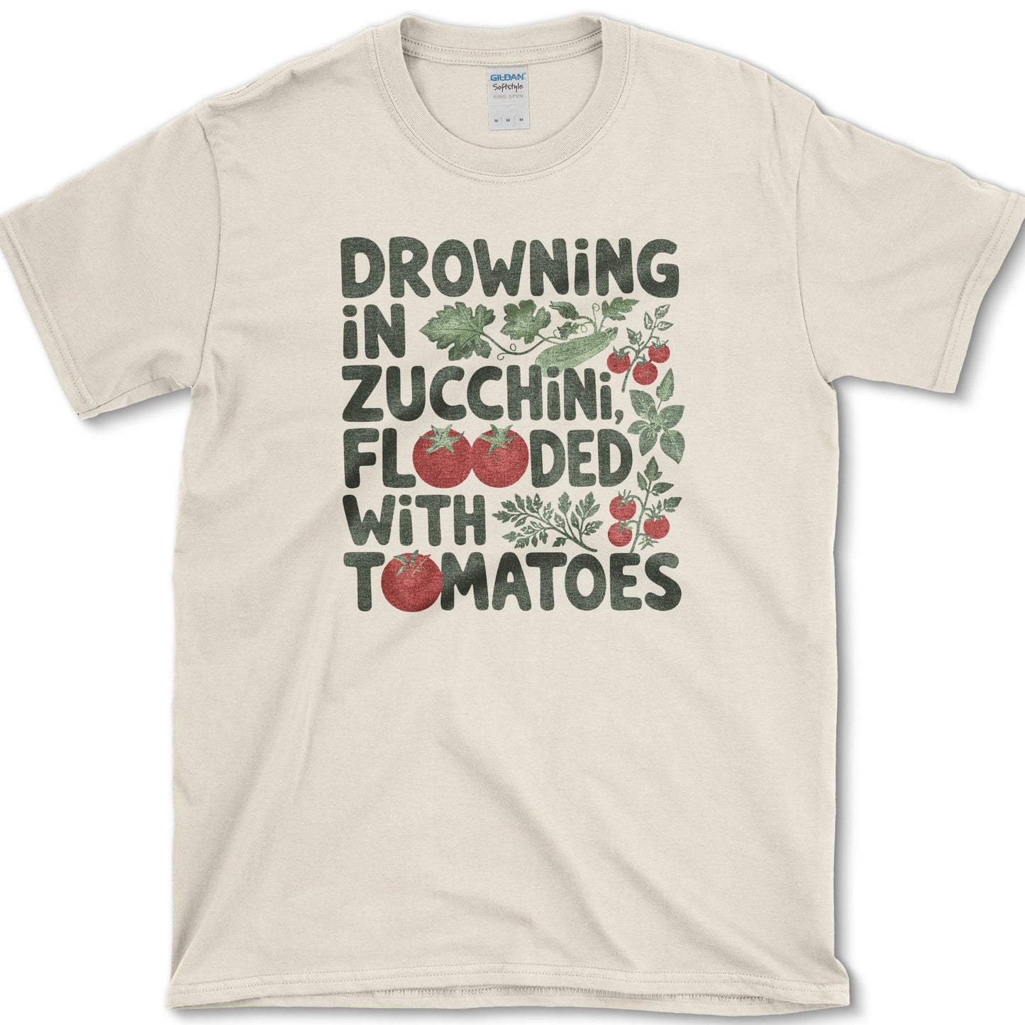 Drowning in Zucchini T-Shirt S / Natural Essential Tees