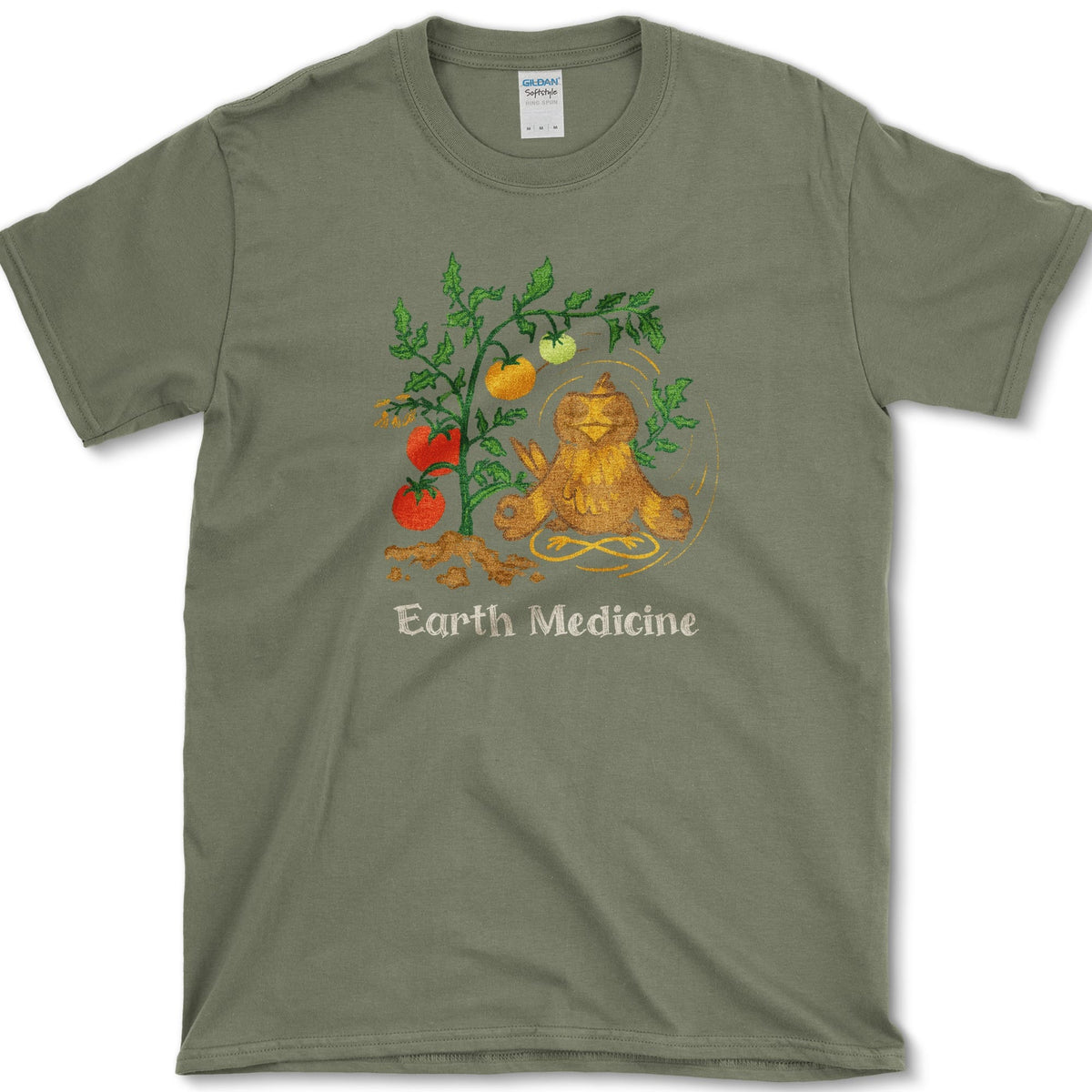 Earth Medicine Bird T-Shirt Military Green / S Essential Tees