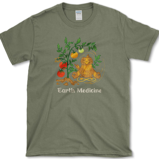 Earth Medicine Bird T-Shirt Military Green / S Essential Tees