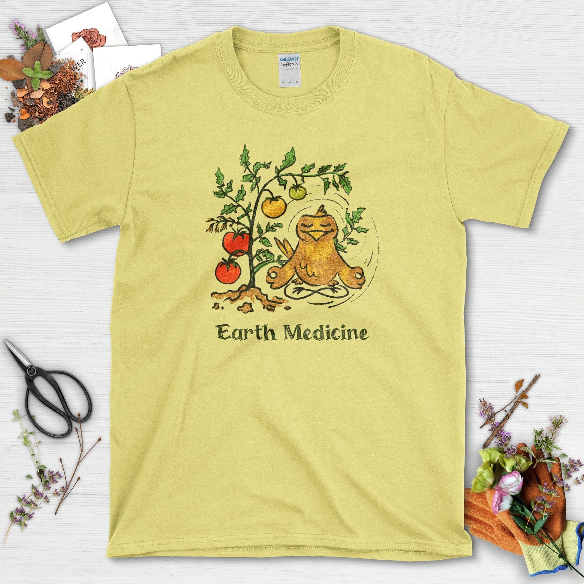 Earth Medicine Bird T-Shirt T-Shirts / S / Cornsilk Physical Item