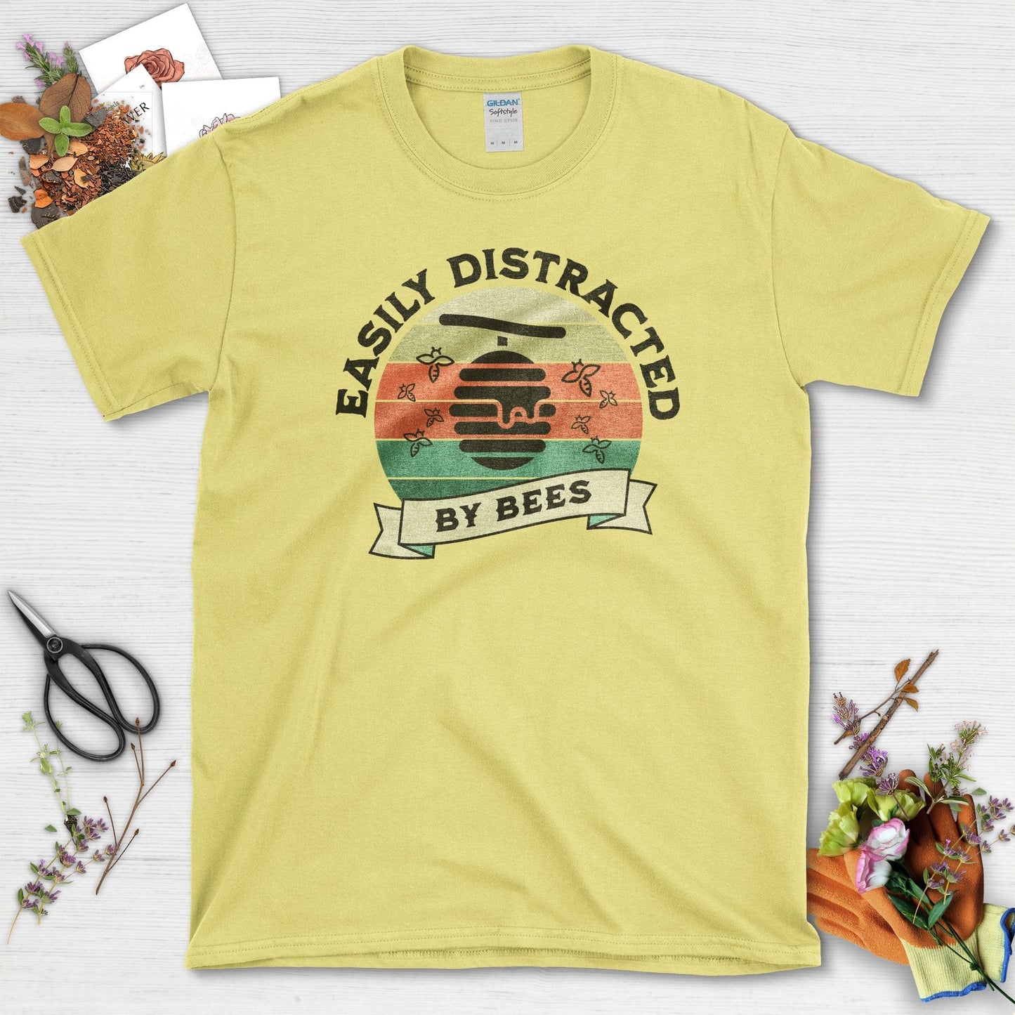 Easily Distracted By Bees T-Shirt Cornsilk / S T-Shirt