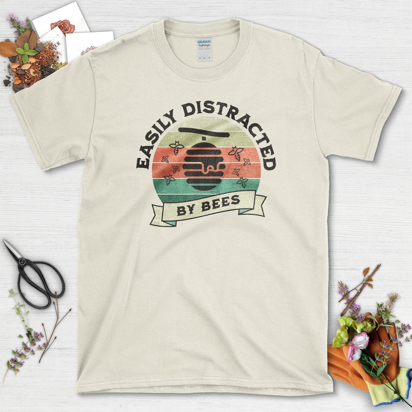 Easily Distracted By Bees T-Shirt Natural / S T-Shirt