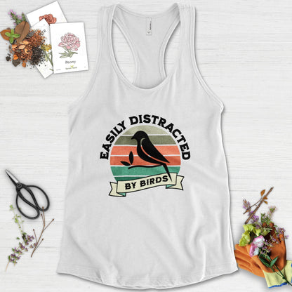 Easily Distracted By Birds Racerback Racerback / XS / White Physical Item