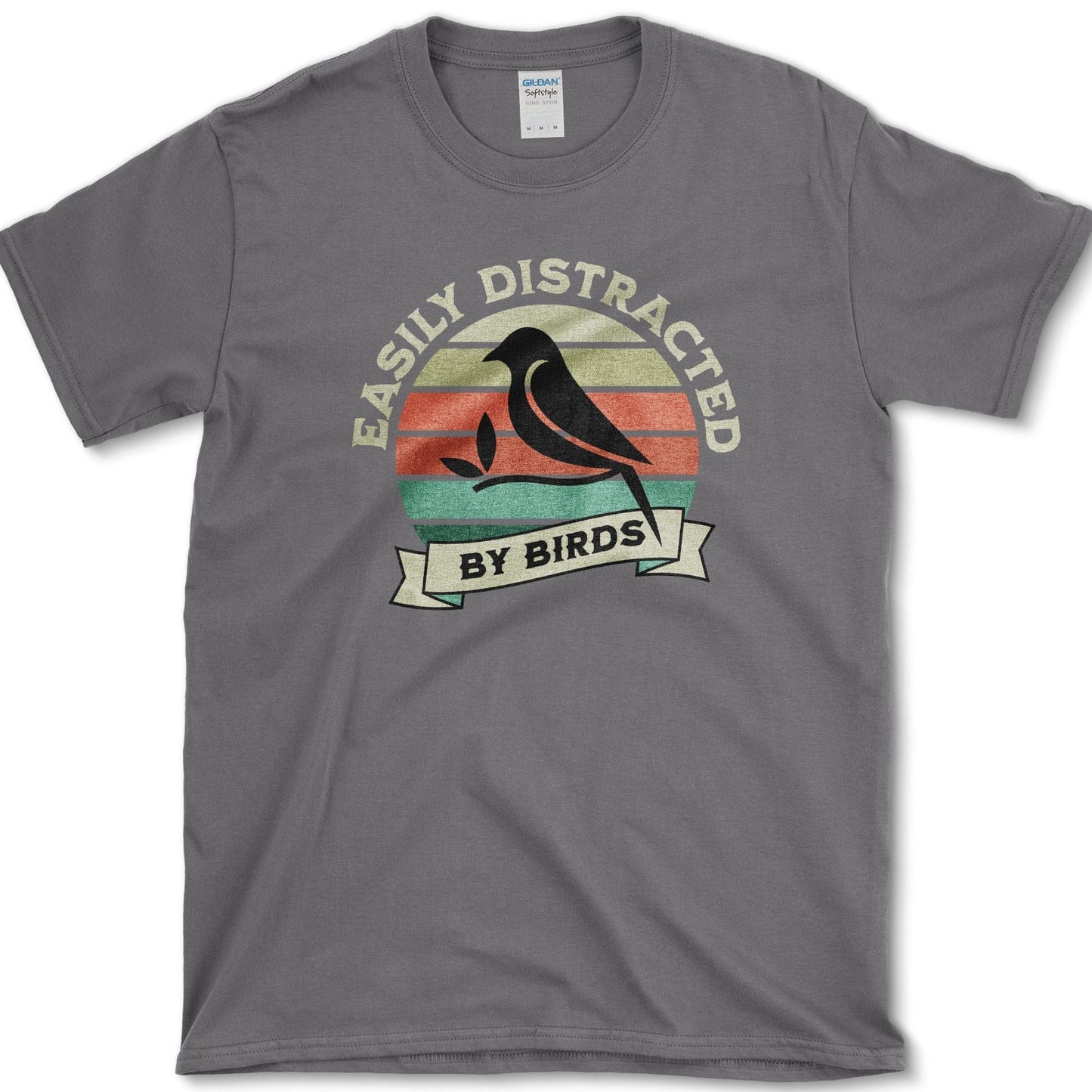 Easily Distracted By Birds T-Shirt Charcoal / S Essential Tees