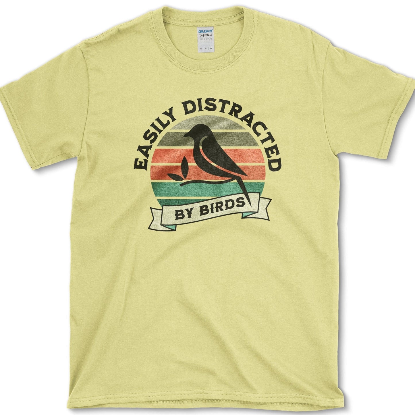 Easily Distracted By Birds T-Shirt Cornsilk / S Essential Tees