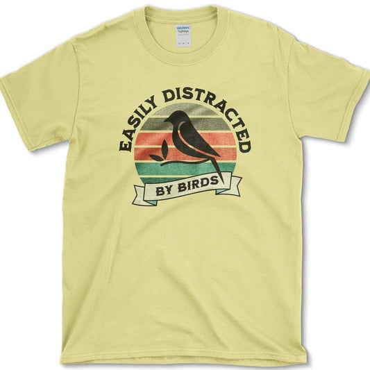 Easily Distracted By Birds T-Shirt Cornsilk / S Essential Tees