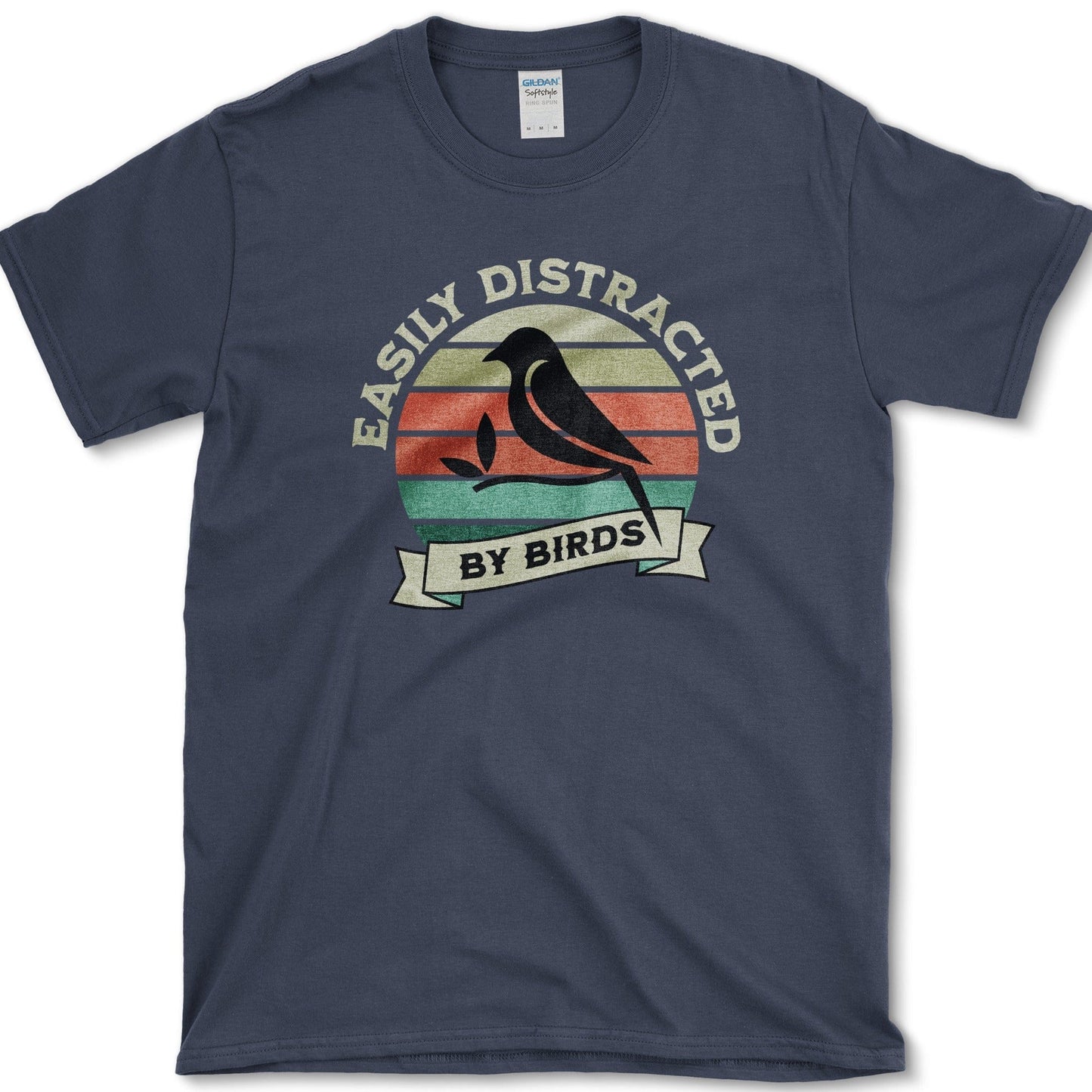 Easily Distracted By Birds T-Shirt Navy / S Essential Tees