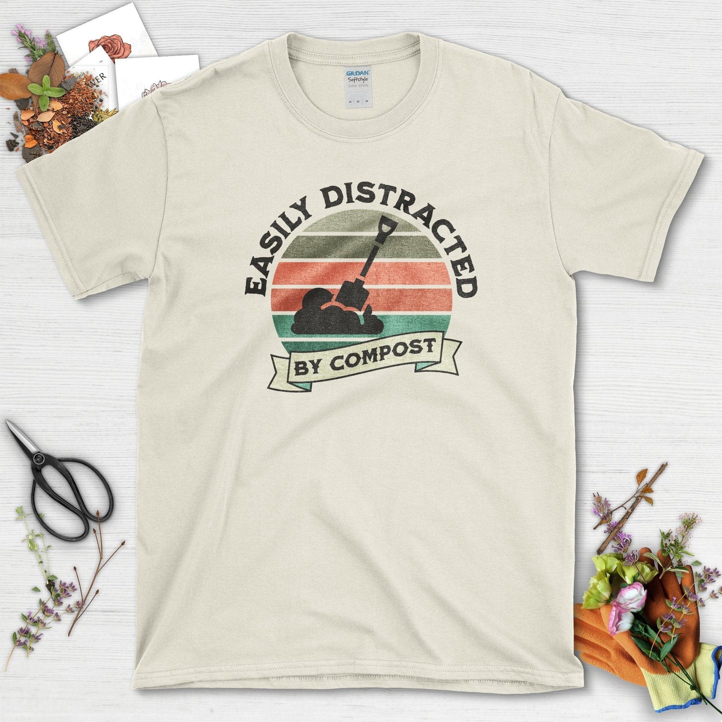 Easily Distracted by Compost T-Shirt Natural / S T-Shirt